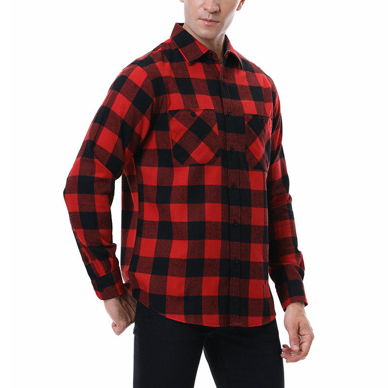 Levoire | Chemise En Flanelle À Carreaux Pour Hommes À La Mode Pour Toutes Les Occasions Rot