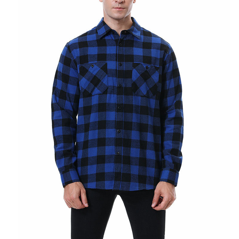 Levoire | Chemise En Flanelle À Carreaux Pour Hommes À La Mode Pour Toutes Les Occasions Bleu