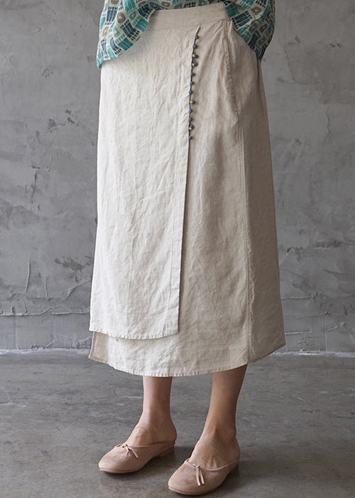 Levoire | Jupe En Coton Beez Avec Taille Élastique, Design Asymétrique Et Poches Printemps