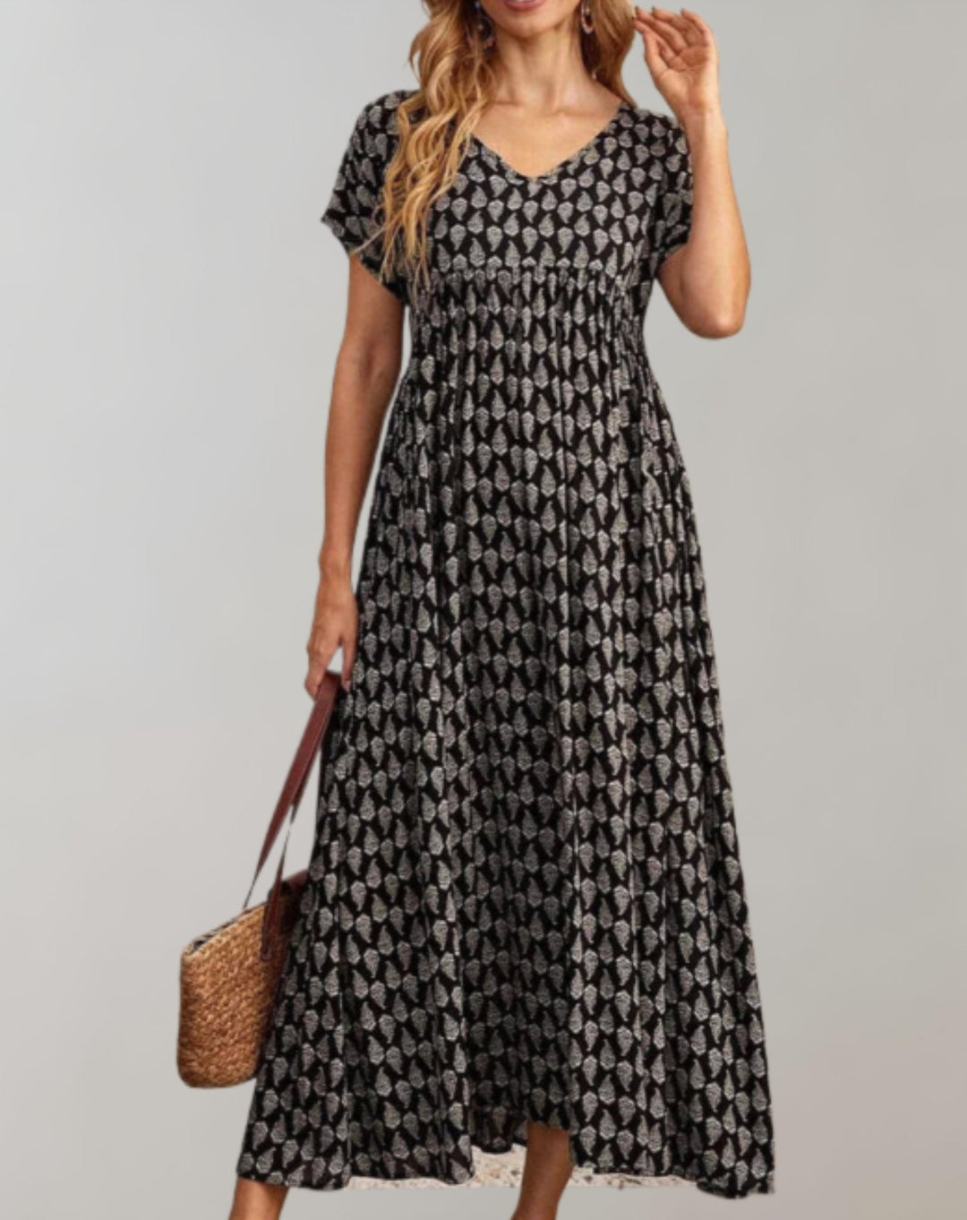 Levoire | Robe D'Été Longue Robe De Plage Lumineuse Noir