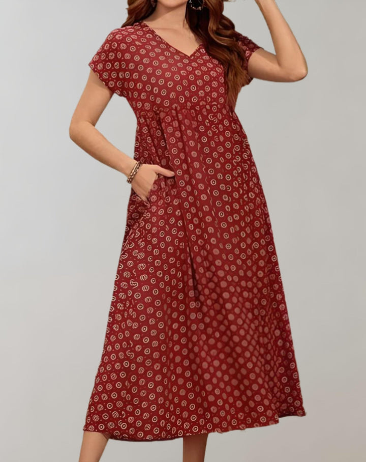 Levoire | Robe D'Été Longue Robe De Plage Lumineuse Rot