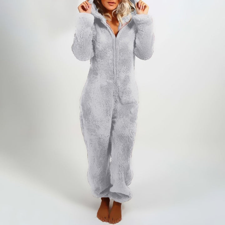 Levoire | Combinaison Manches Longues Capuche Salopette Femme Loungewear Gris