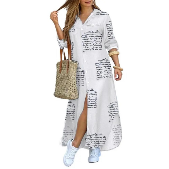 Levoire | Blouse Robe Avec Bouton-Pression Blanc-Noir