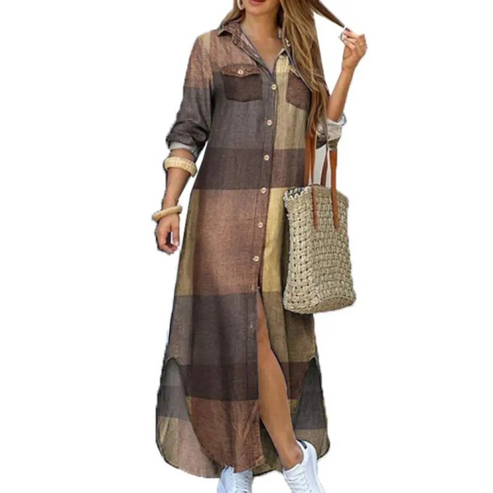 Levoire | Blouse Robe Avec Bouton-Pression Braun