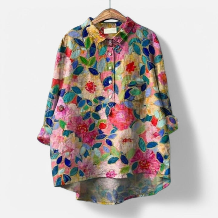 Levoire | Chemisier Élégant Avec Motif Floral Et Une Touche De Grâce Modèle 11