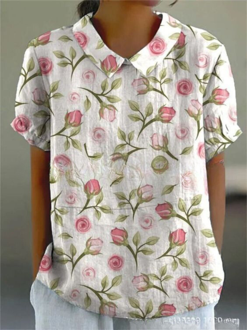 Levoire | Blouse Féminine Élégante Avec Motif Floral Rosa avec motif floral