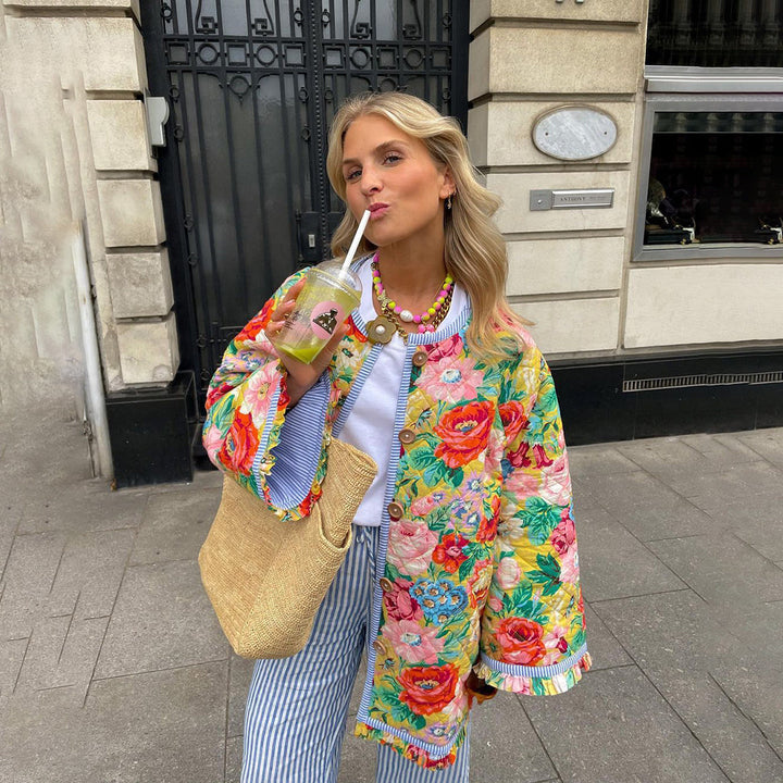 Levoire | Veste Matelassée Élégante Avec Imprimé Multicolore
