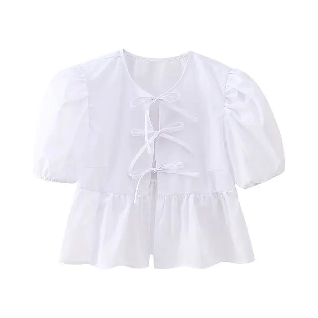 Levoire | Blouse mignonne avec nœud à l'avant