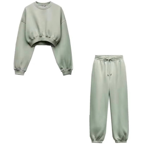 Levoire | Ensemble Deux Pièces De Sweat-Shirt Court Et Pantalon De Jogging