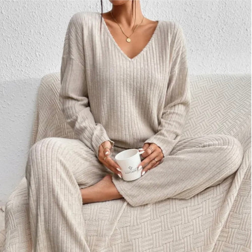 Levoire | Ensemble Tricot Chic Et Confortable Avec Col En V Et Coupe Relaxed