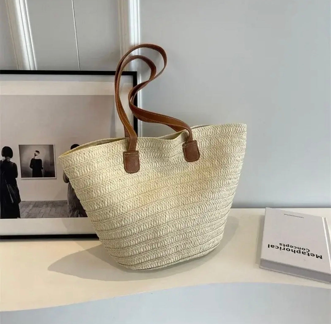 Levoire | Sac De Plage En Paille Beige