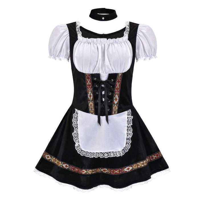 Levoire | Naisten Puku Perinteinen Oktoberfest Puku Tytöille Mustavalkoinen
