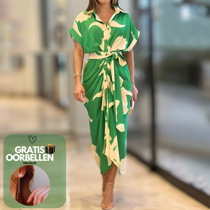 Levoire | Robe Maxi Chic Robe D'Été Avec Nœud Vert