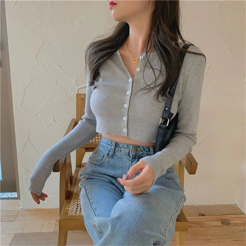 Levoire | Pull Avec Boutons Gris Une taille pour tous