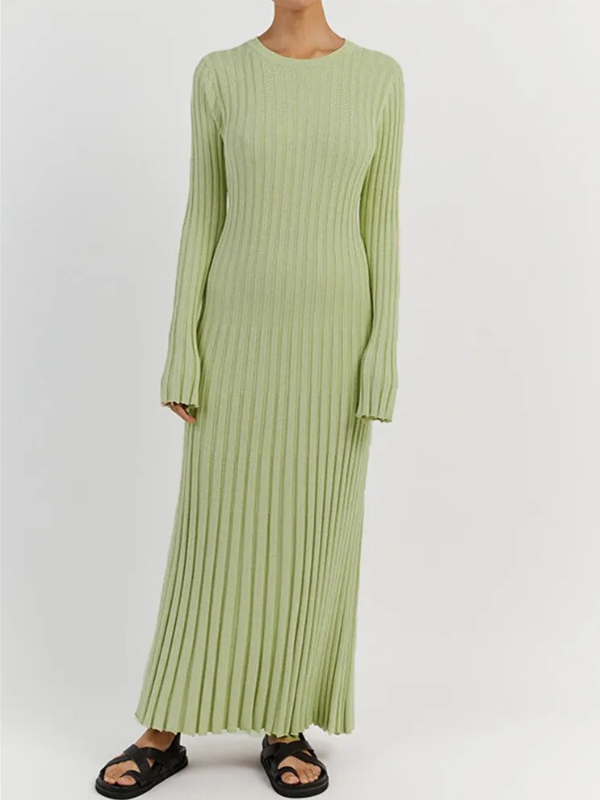 Levoire | Robe Maxi Tricotée Ajustée & Flatteuse VERT