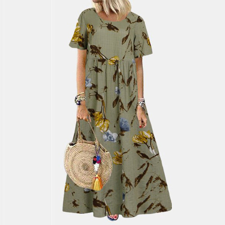 Levoire | Robe Longue À Fleurs Style Vintage Vert