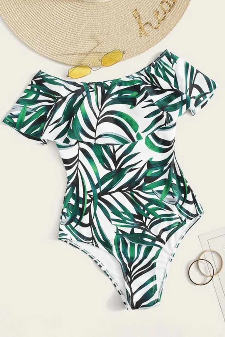 Levoire | Volant Bardot Maillot de bain Vert