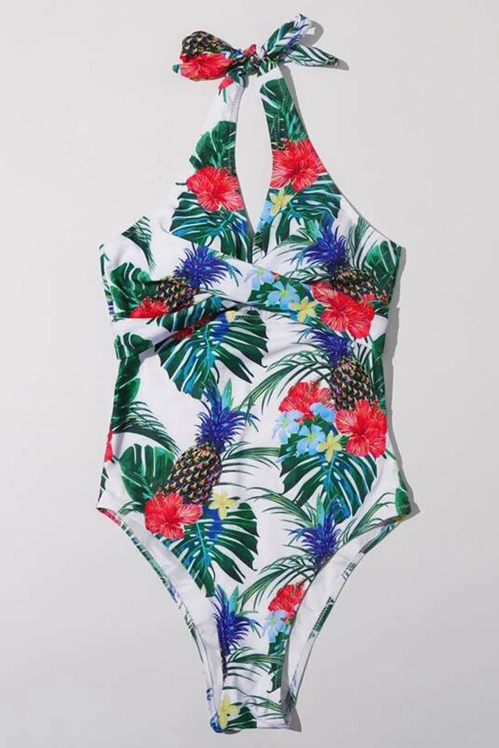 Levoire | Imprimé aléatoire Détail torsadé Maillot de bain une pièce