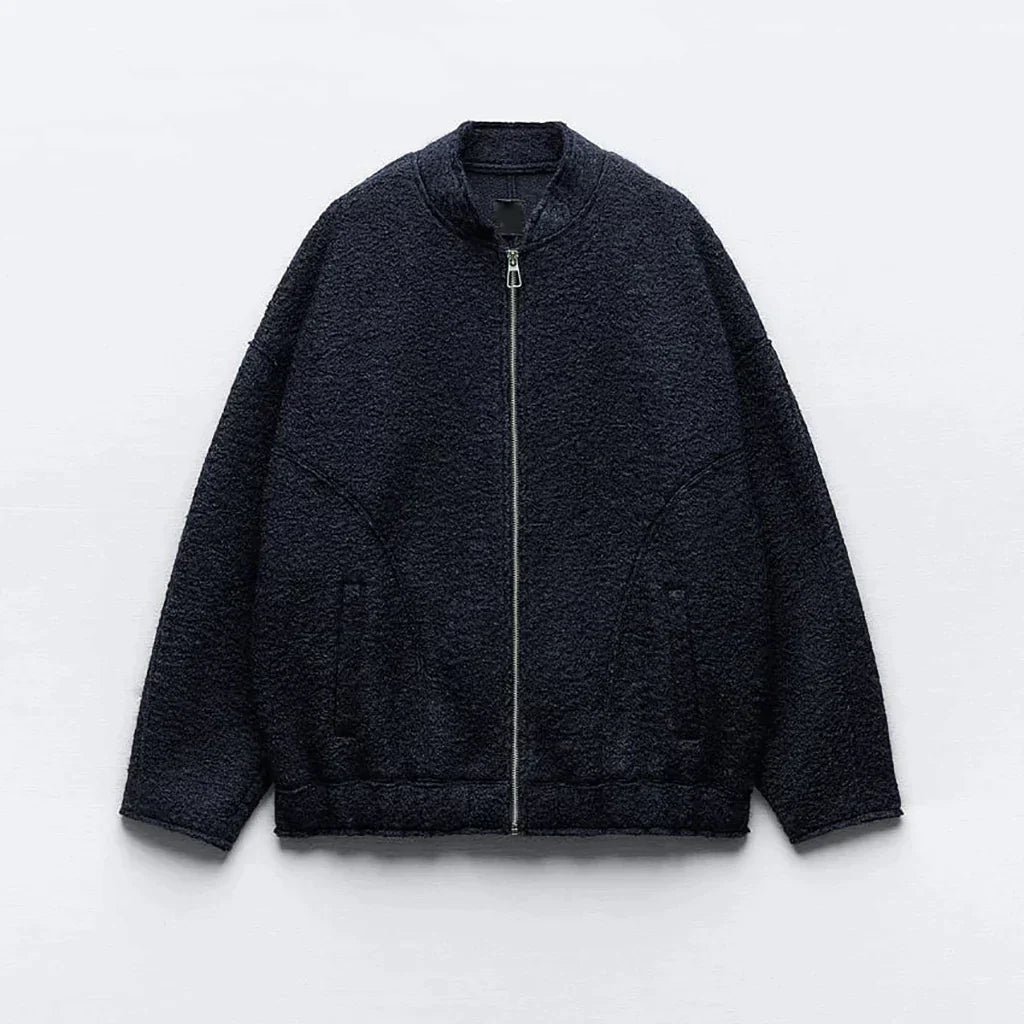 Levoire | Grande Taille O-Col Bomberjack Bleu marine