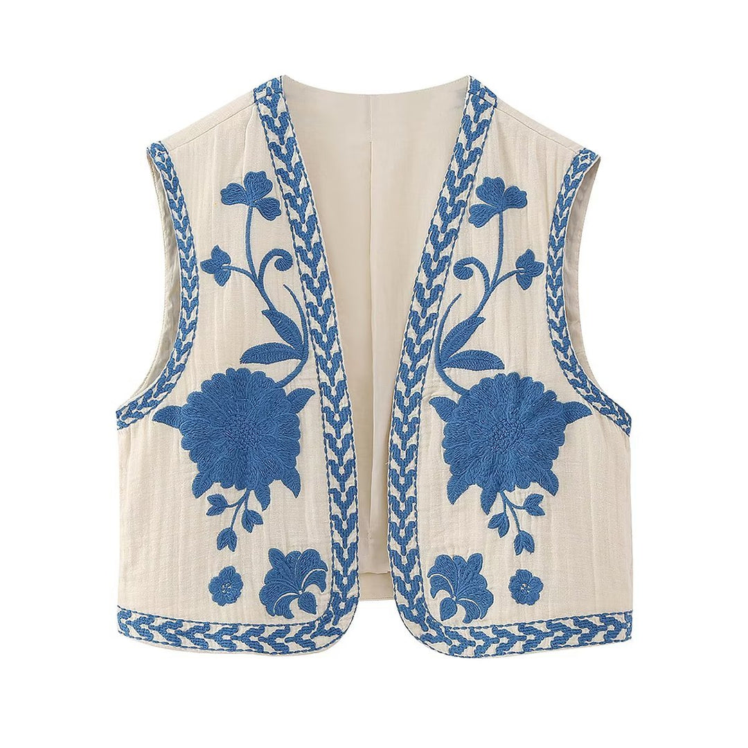Levoire | Gilet Ouvert Vintage Veste Femme Bleu