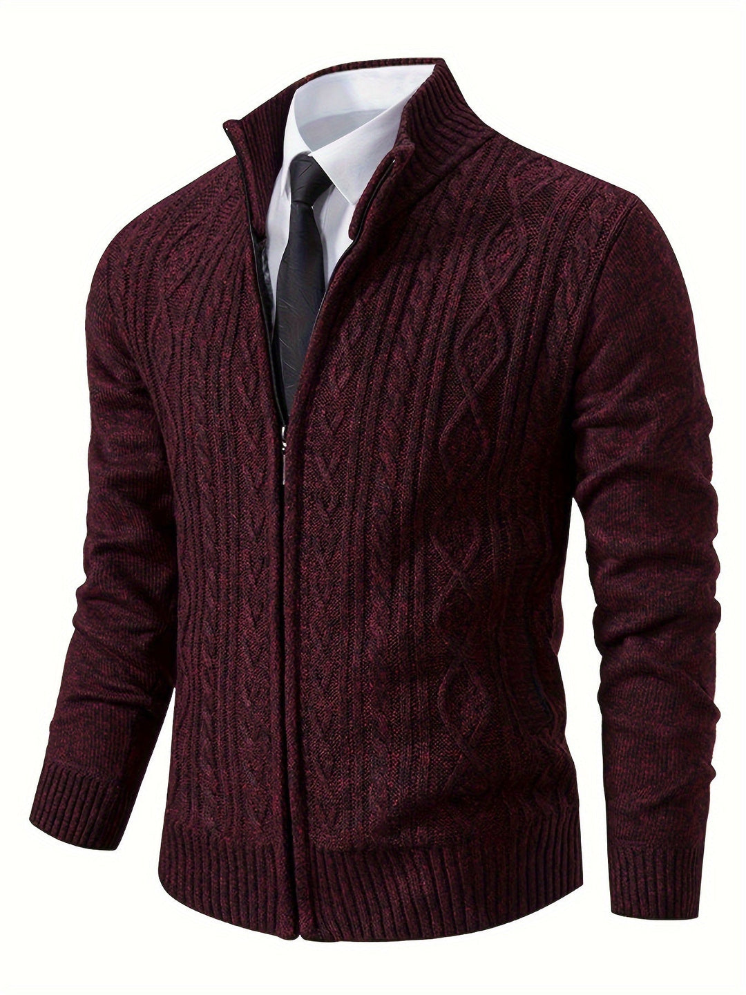 Levoire | Gilet Chaud Col Haut Fermeture Éclair Gilet Homme Gilet Rot