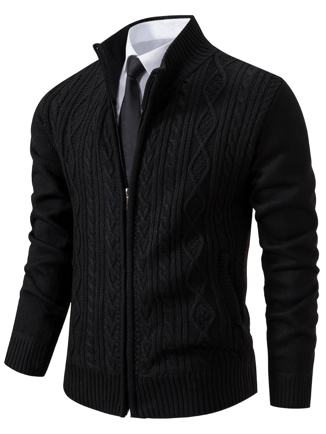 Levoire | Gilet Chaud Col Haut Fermeture Éclair Gilet Homme Gilet Noir