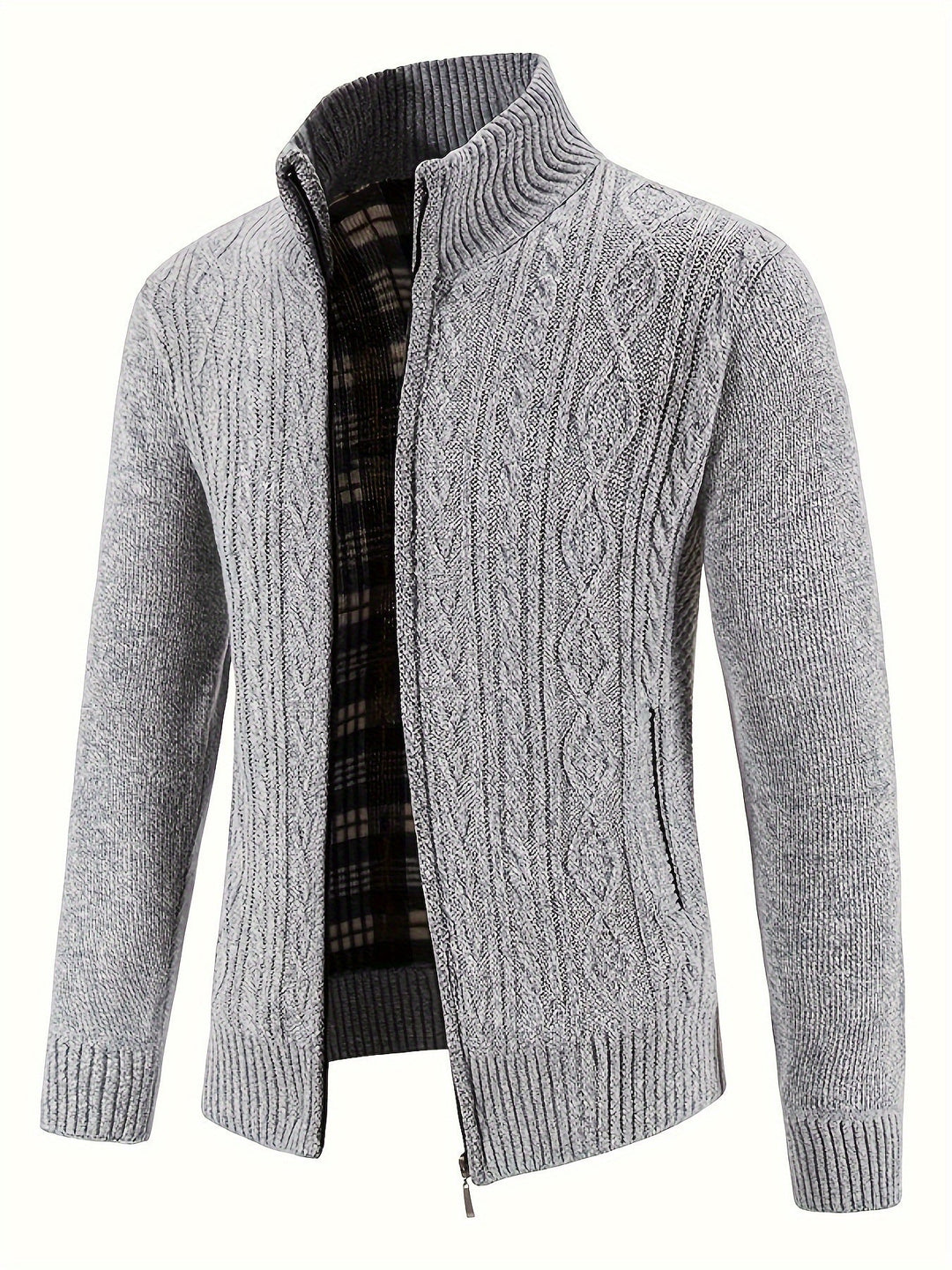 Levoire | Gilet Chaud Col Haut Fermeture Éclair Gilet Homme Gilet Gris