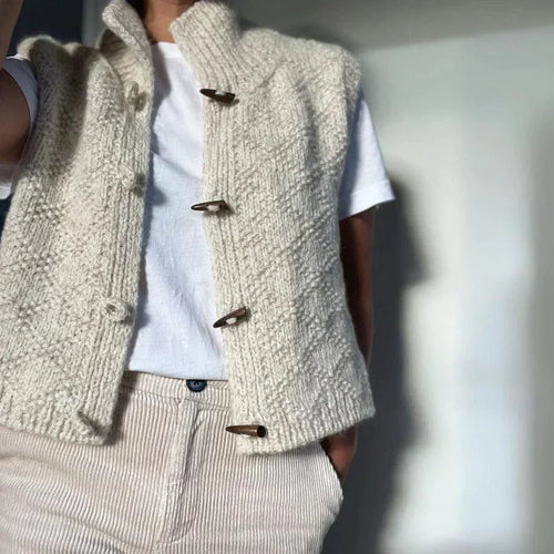 Levoire | Veste Sans Manches Blanche Pour Femmes Avec Fermeture À Boutons