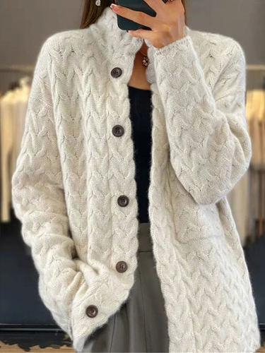 Levoire | Gilet À Col Montant Léger Avec Fermeture À Boutons Pour Femmes En Tricot