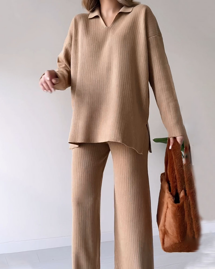 Levoire | Ord Ensemble Coupe Pantalon Grande Taille Sweat-Shirt Loungewear Ensemble Co Ord Ensemble Femme Khaki