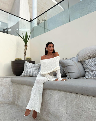 Levoire | Robe Manches Longues Off Shoulder Bodycon Robe Maxi