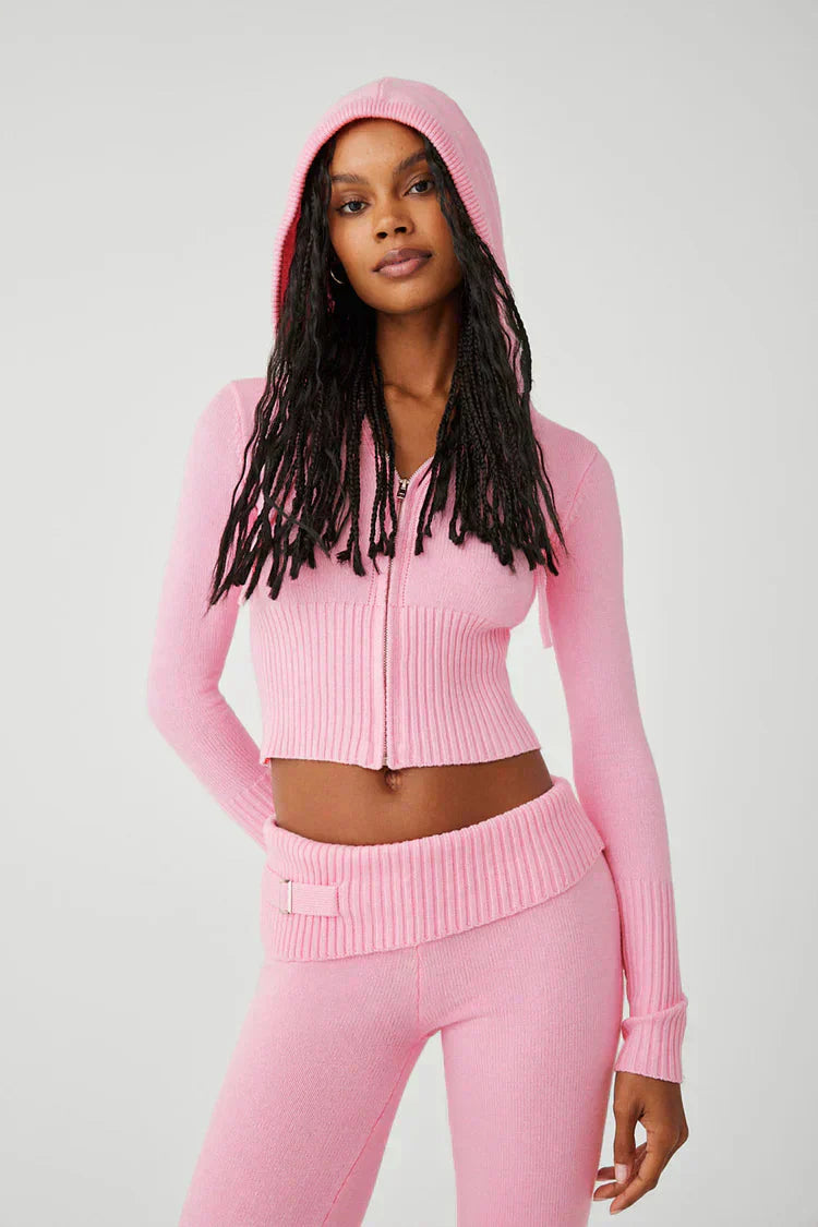 Levoire | Ensemble À Deux Pièces Capuche Zip Gilet Coordonné Femme Vêtements De Détente