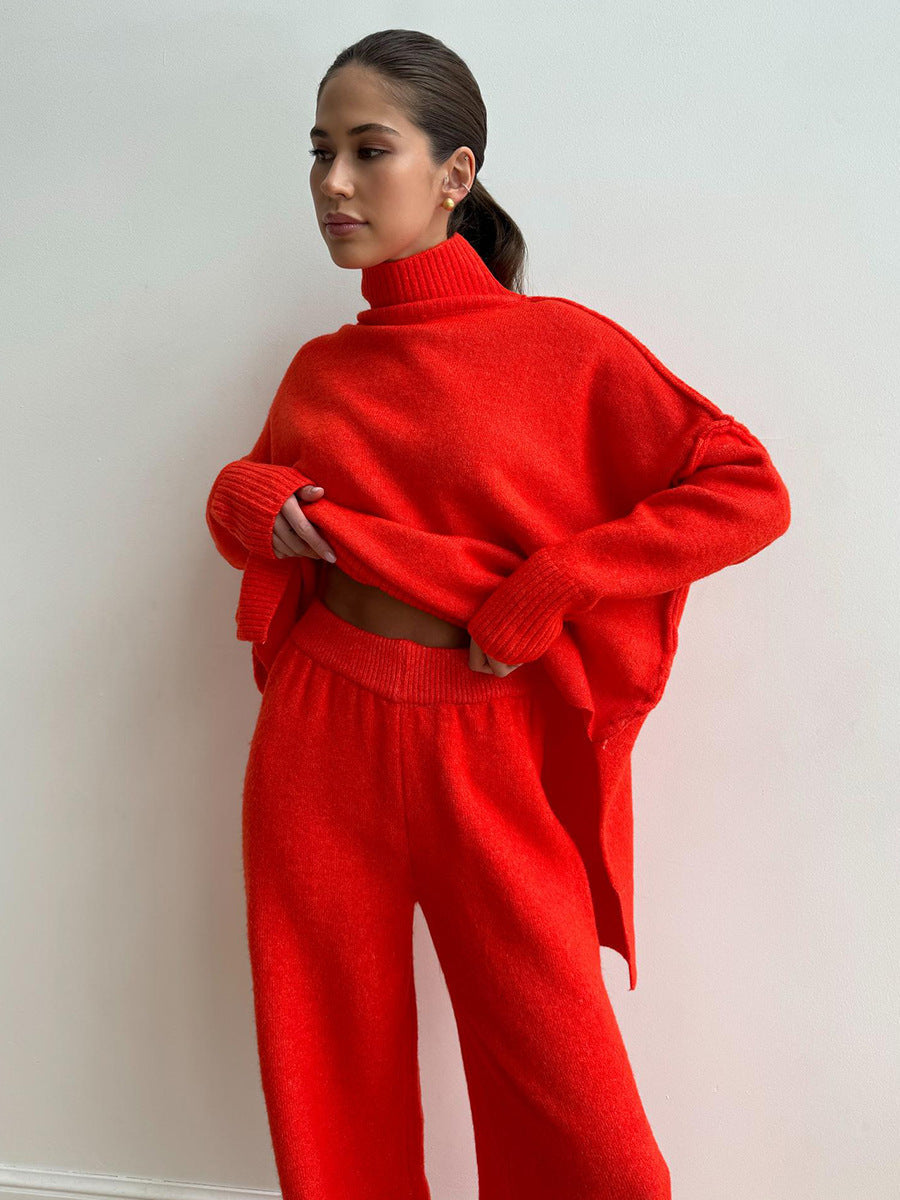 Levoire | Division Ensemble Taille Grande Sweat-Shirt Pantalon À Jambes Larges Ensemble Composé Vêtements De Détente Pour Femmes Rot