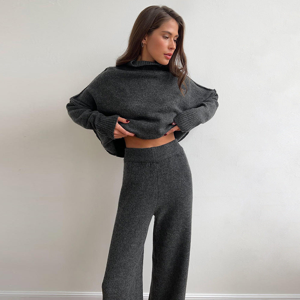 Levoire | Division Ensemble Taille Grande Sweat-Shirt Pantalon À Jambes Larges Ensemble Composé Vêtements De Détente Pour Femmes Gris foncé