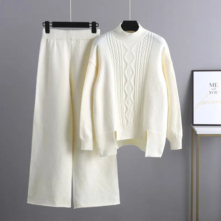 Levoire | Ensemble Deux Pièces Grandes Tailles Pantalons Larges Ensemble Deux Pièces Vêtements D'Intérieur Pour Femmes Blanc Une taille