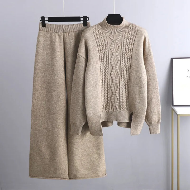 Levoire | Ensemble Deux Pièces Grandes Tailles Pantalons Larges Ensemble Deux Pièces Vêtements D'Intérieur Pour Femmes Khaki Une taille