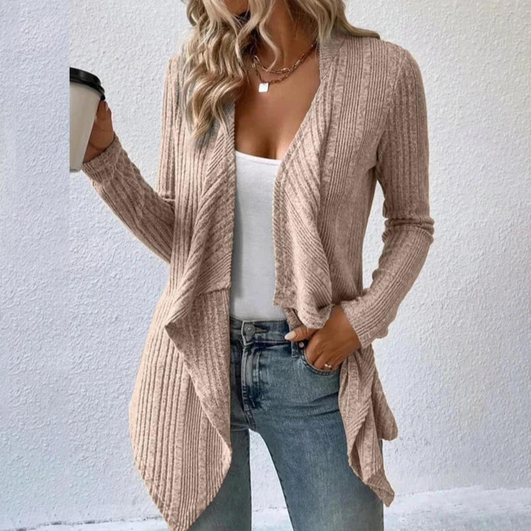 Levoire | Gilet En Couleur Unie Irregulier Style Ouvert Braun