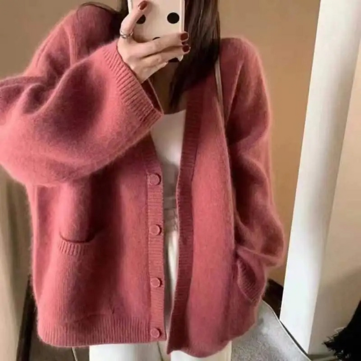 Levoire | Cardigan De Style Coréen Avec Coupe Décontractée Rot Une taille