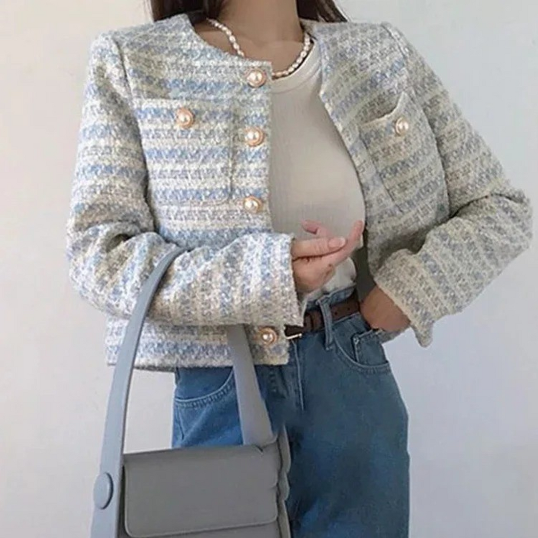 Levoire | Gilet Court De Style Avec Imprimé Tweed