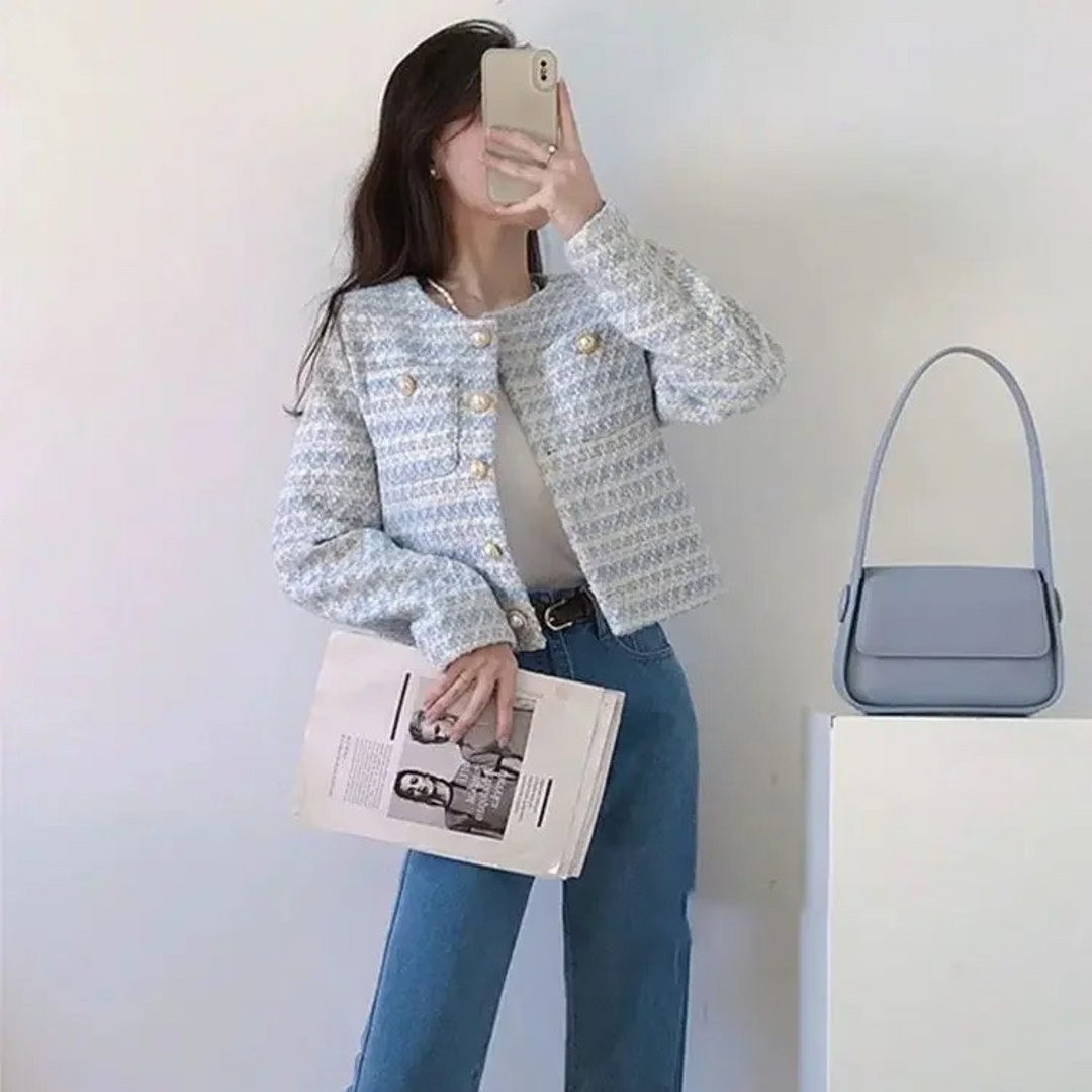 Levoire | Gilet Court De Style Avec Imprimé Tweed