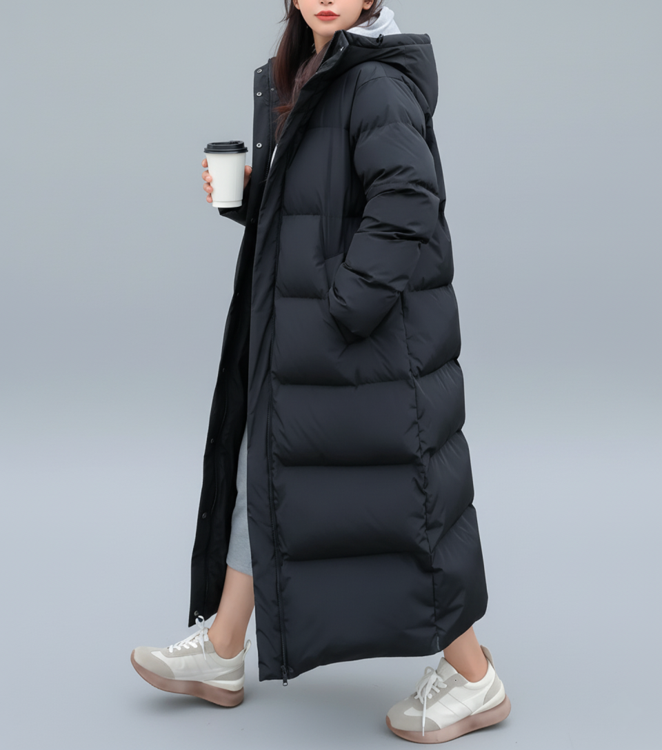 Manteau long pour femmes en duvet | Grandes tailles