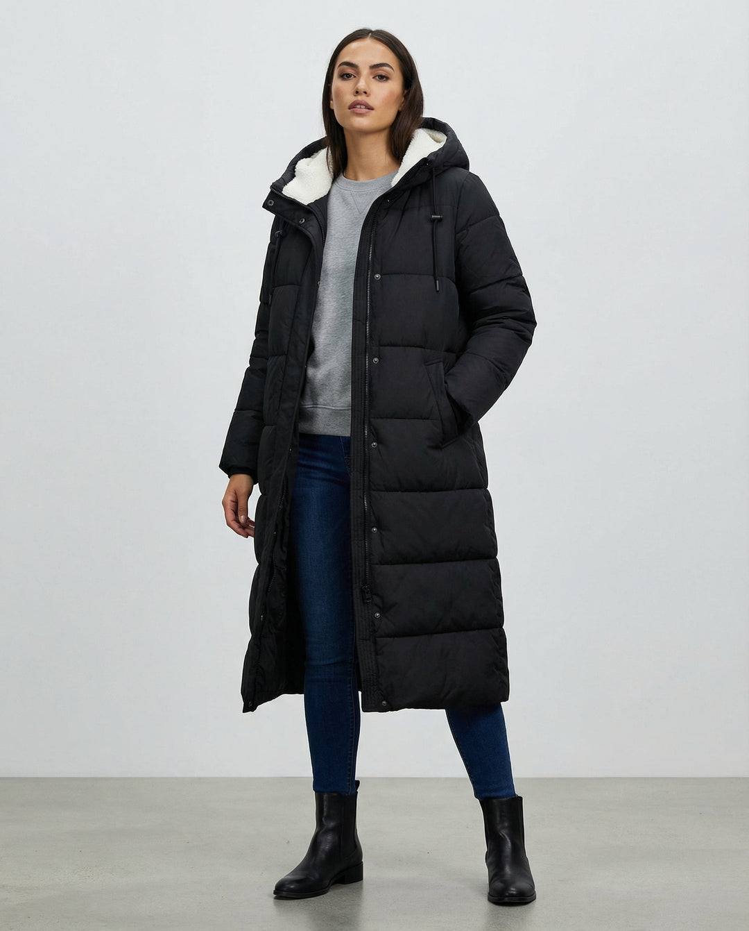 Manteau long pour femmes en duvet | Grandes tailles