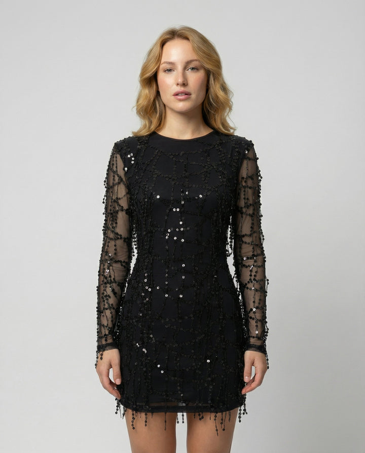 Robe à paillettes à franges élégante pour femmes | Avriane