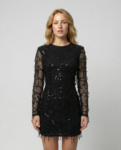 Robe à paillettes à franges élégante pour femmes | Avriane