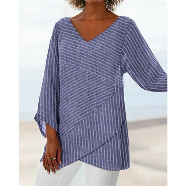 Levoire | Chemise à manches longues rayée Bleu