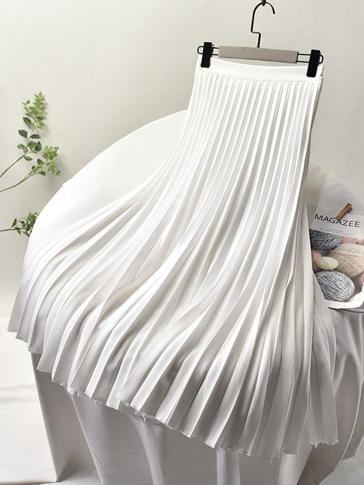 Levoire | Taille Haute Plissé Jupe Longue Vêtements Pour Femmes Blanc