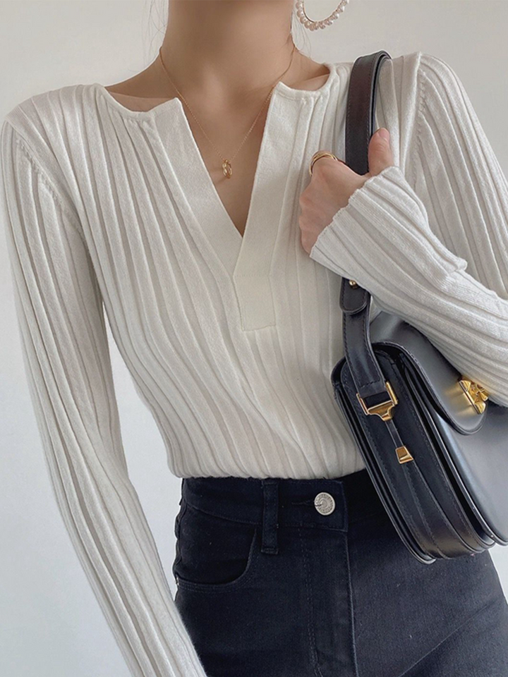Levoire | Pull En Tricot À Manches Longues Avec Décolleté En V Vêtements Pour Femmes