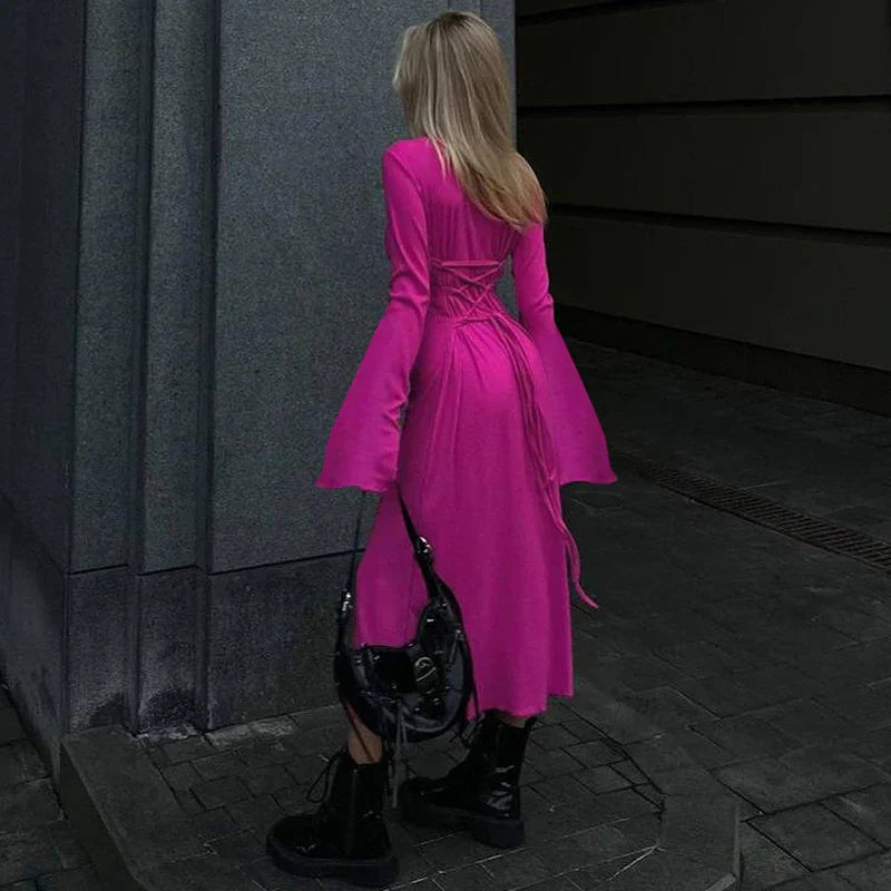 Levoire | Robe Longue Ajustée À Côtes Pour Femmes