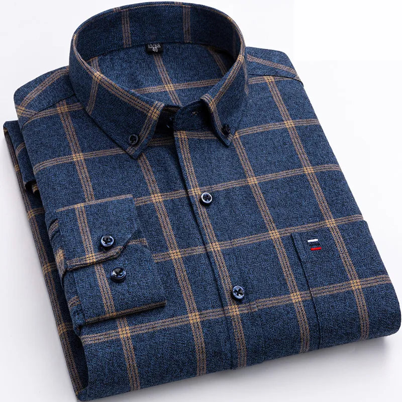 Levoire | Chemise À Manches Longues Avec Bouton Pour Homme Bleu marin