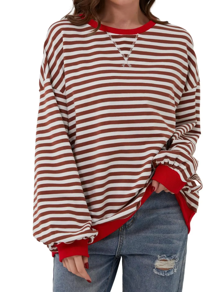 Levoire | Chemise Manches Longues Pull Grand Sweat-Shirt Vêtements Pour Femmes Rot
